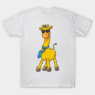 Giraffe with Sunglasses and Scarf T-Shirt